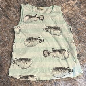 Zara Girls Light Blue Graphic Tank Top